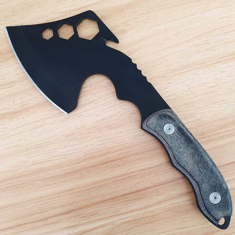 Outdoor Colorful Wooden Handle Multifunctional Portable Hand Camping Selfdefense Mountain with Rope Cutter Firefighting H251015