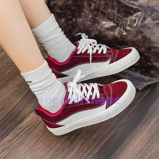 fashion designer shoes breathable canvas sneakers casual trend red black light gray fushcia versatile low-top mens womens trainers size 35-44