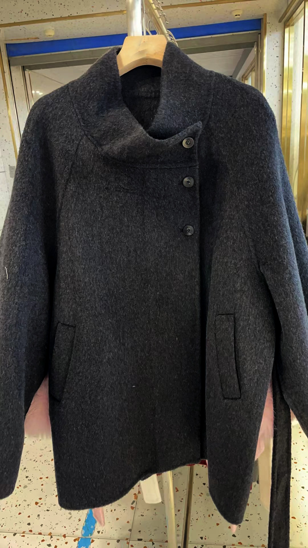 2025 Autumn/Winter New Women's High end Double sided Cashmere Coat Short Autumn/Winter Designer design Jacket Winter New Loose Lace Small Luxury 