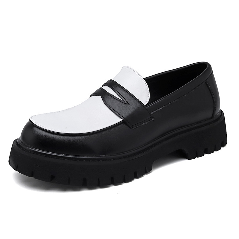 Free shipping Designer Dress Shoes Four season fashionable versatile highquality thick soled high rise leather shoes comfortable mens shoes brown blac