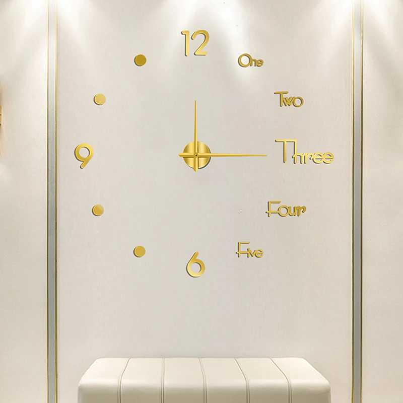 1Pc DIY 3D Wall Clock Mirror Sticker Modern Design Mute Quartz Needle Home Decor Wall Art C251015