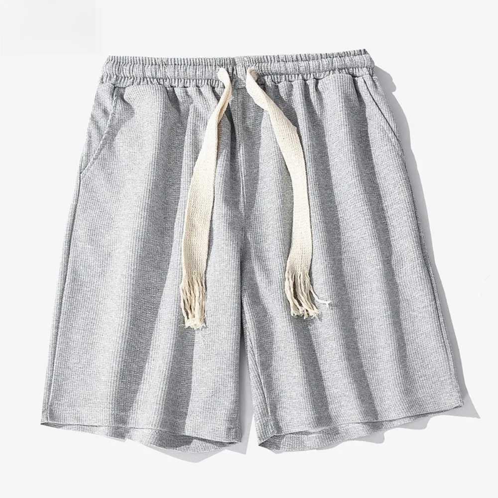 Simple solid color casual loose 2025 new mens sports morning running wear versatile shorts cottonT251015