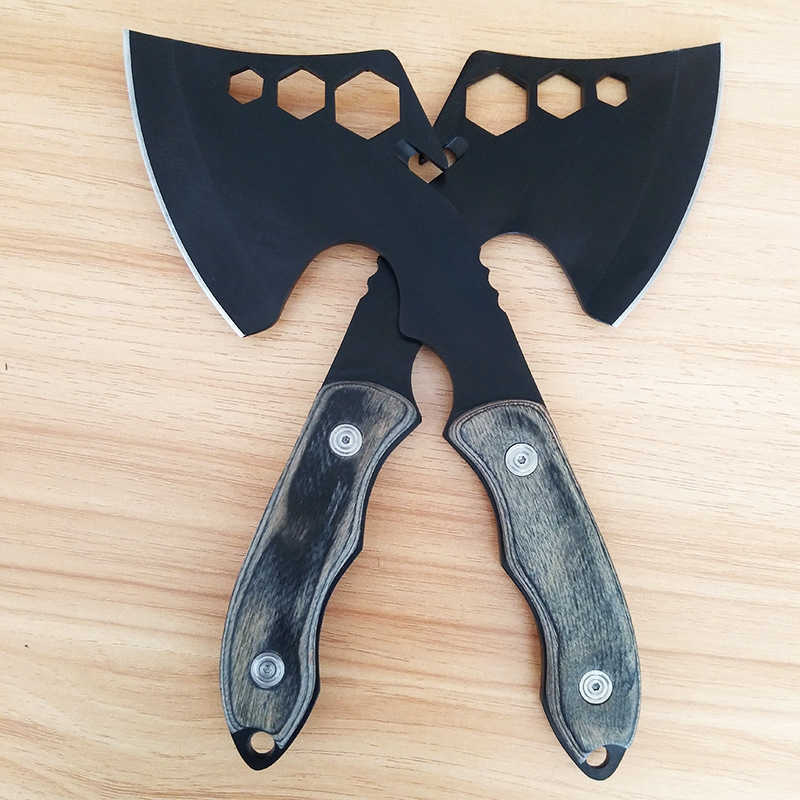 Outdoor Colorful Wooden Handle Multifunctional Portable Hand Camping Selfdefense Mountain with Rope Cutter Firefighting H251015