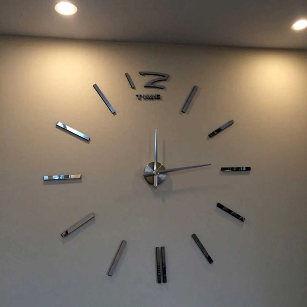 3D Frameless Wall Mirror Clock for Living Room Decor DIY Sticker Clock Smooth Surface Wall Watch Modern Design Large Size C251015