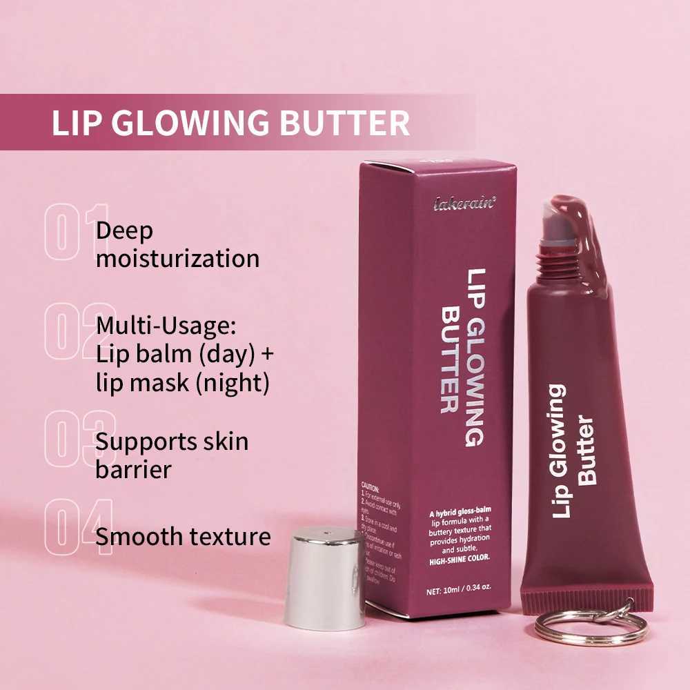 Lips Glosses Keychain 2in1 Design Long Lasting Moisturizing Pink Nourish Lipstick Glowing Butter Makeup Care Shine CosmeticsXJ251015