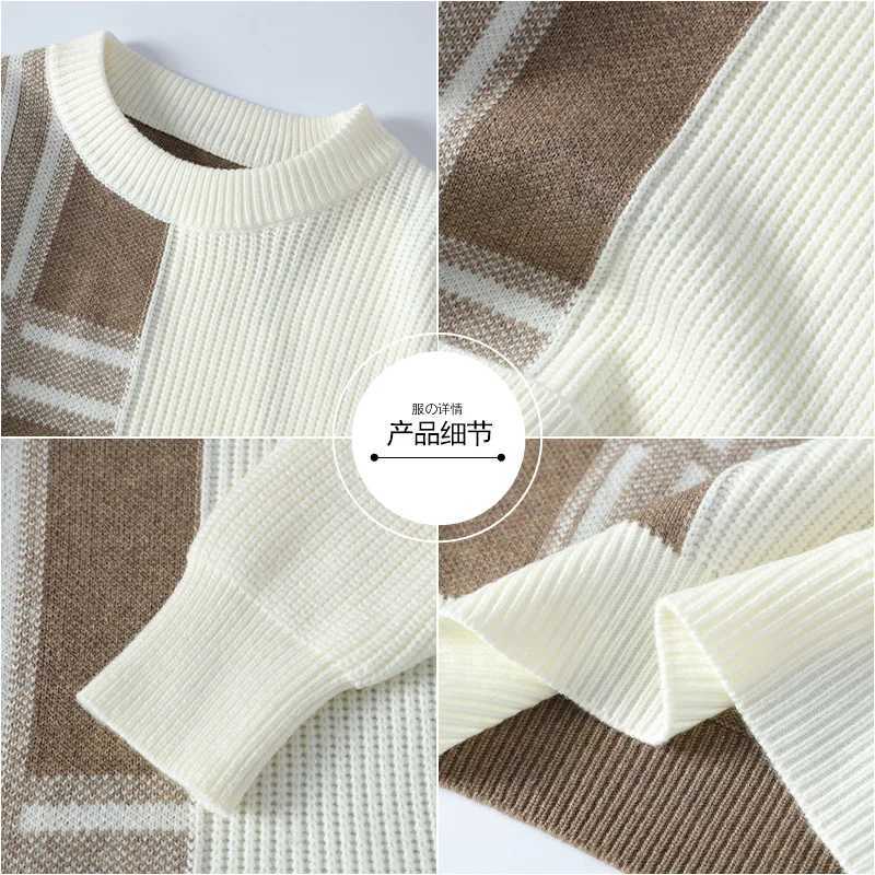 2024 AutumnWinter New Mens Round Neck Knitted Hoodie Sweater High Quality Skin friendly Fashion Versatile Casual Sweater J251015