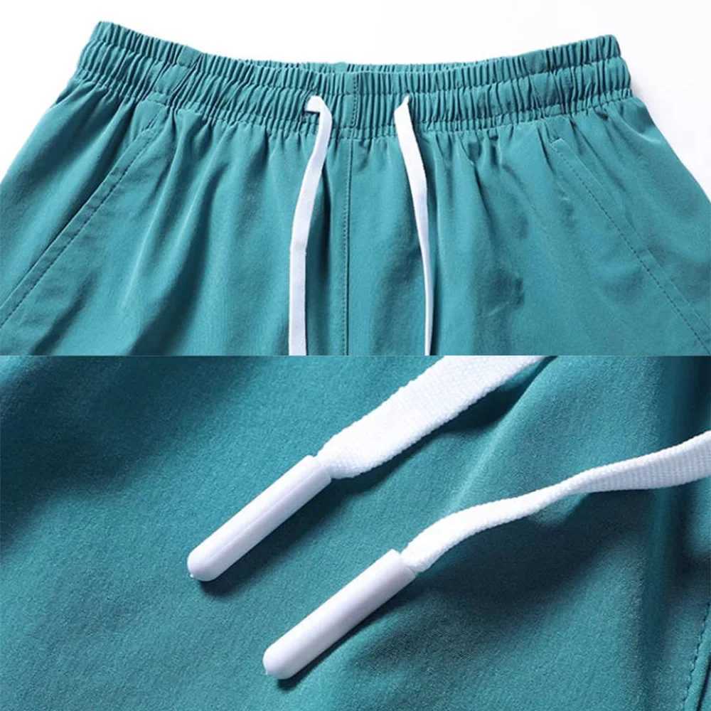 Mens Quick Drying Summer Shorts Ice Silk Running Short Sweatpants Basketball Pants Casual Solid Color Elastic Waist ShortsT251015