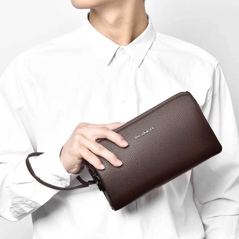 New Arrival Mens Clutch HighQuality Business Solid Color Purse for Men handbags mens bag men wallet bolsos hombre clutch sacW251015