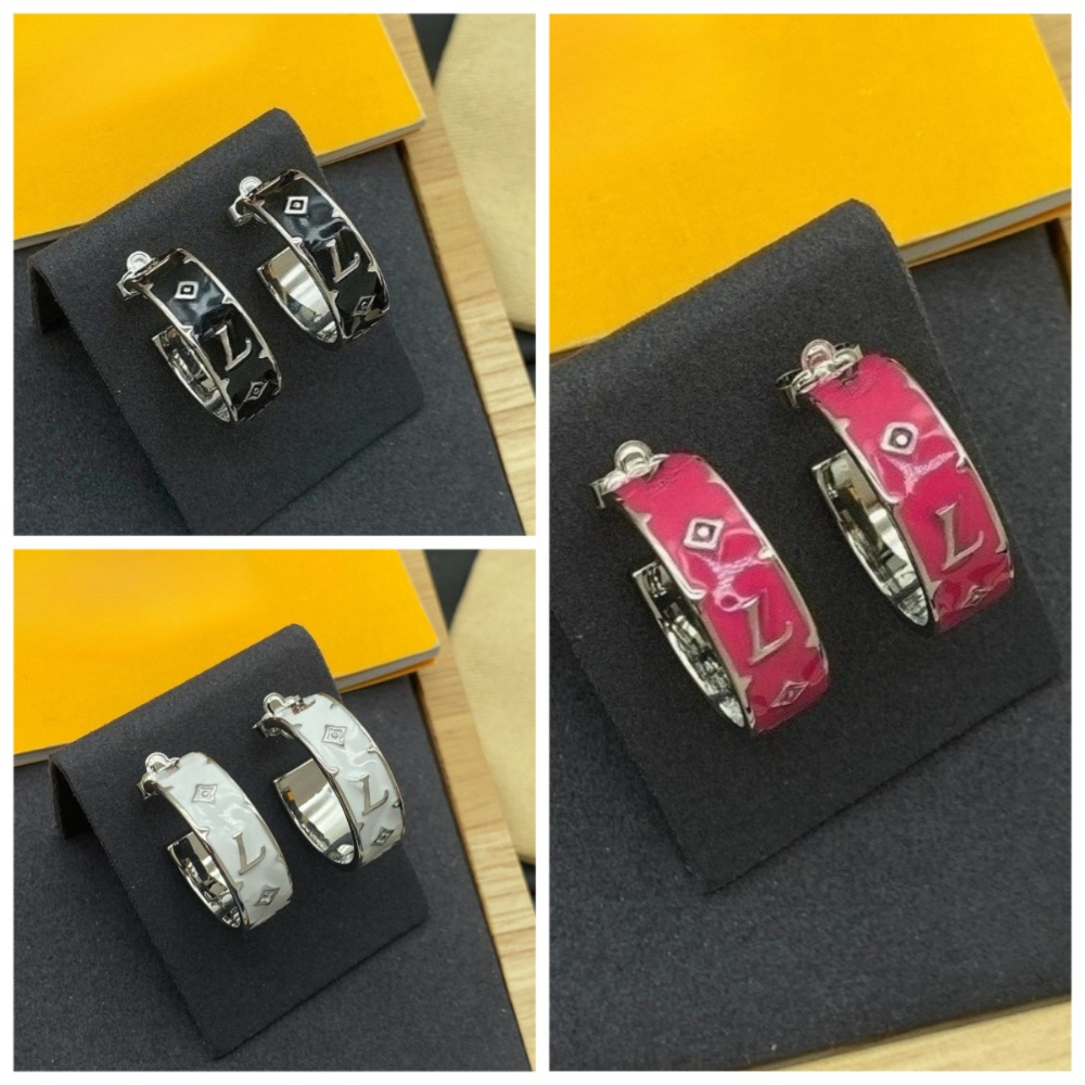 Designer Enamel Earrings 18K Gold-plated Hoop Earrings New Fashion Women's High-end Jewelry Many Styles Holiday Gifts