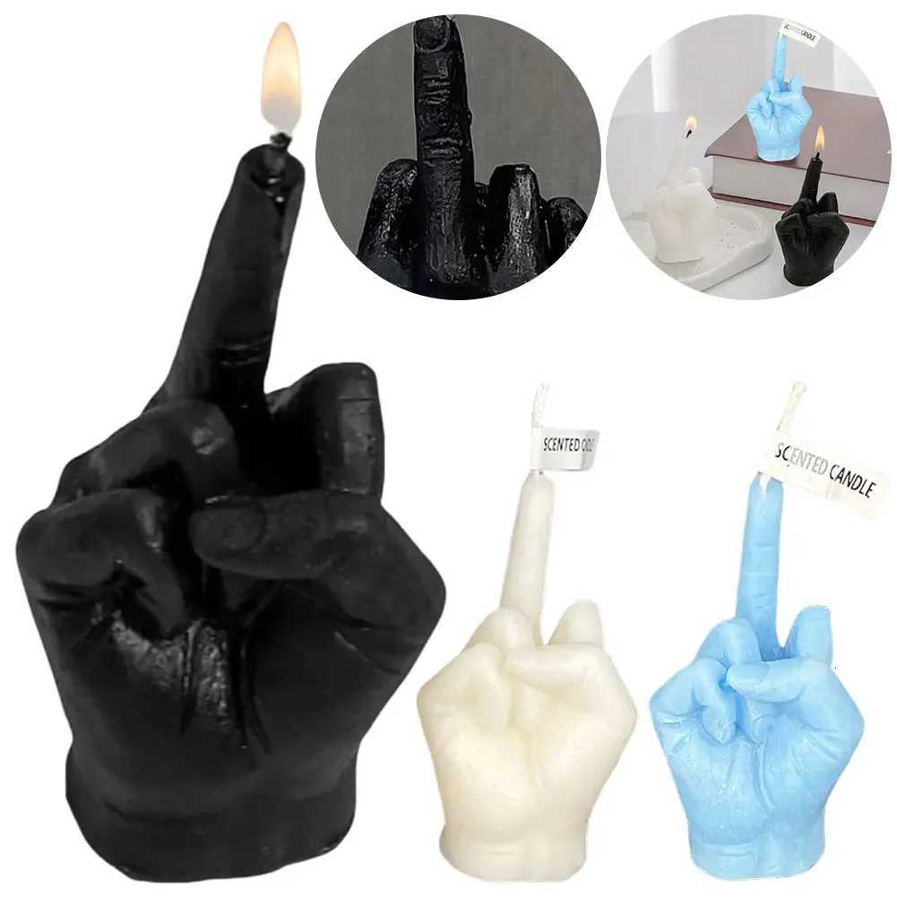 Middle Finger Scented Candle Soy Wax Long Lasting Candle Aromatherapy Hand Gesture Candles for Home Bedroom Holiday Supplies C251015