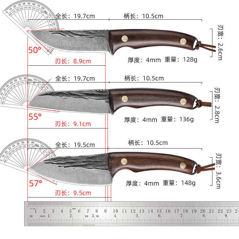 Ring Knife Small Knife Kitchen Handle Meat Knife Barbecue Pork Beef Lamb Knife Outdoor Camping Portable Camping Knife H251015