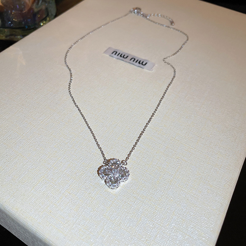 Korean Zircon Flower Necklace Niche Design Ins Style Clavicle Light High-end Neck Chain Jewelry for Women - view 6
