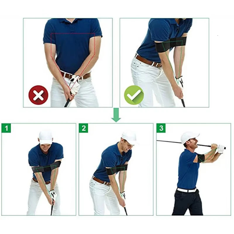 Professional Elastic Golf Swing Trainer Arm Band Golf Swing Gesture Corrector Belt Gesture Alignment Training Aid for Beginners 251014