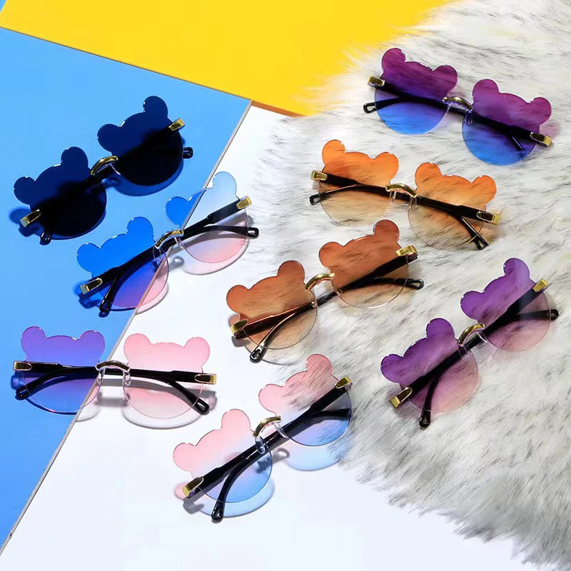 Fashion Kids Sunglasses Cartoon Bear Shape Child Black Sun Glasses Antiuv Baby Sunshading Eyeglasses Girl Boy Sunglass Z260305