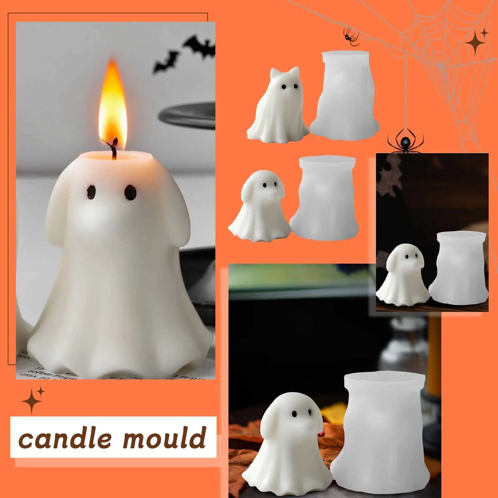 Halloween Cute Animal Puppy Ghost Cat And Puppy Decoration Ghost Candle Silicone Mold Diy Ghost Aroma Candle Halloween Candle C251015