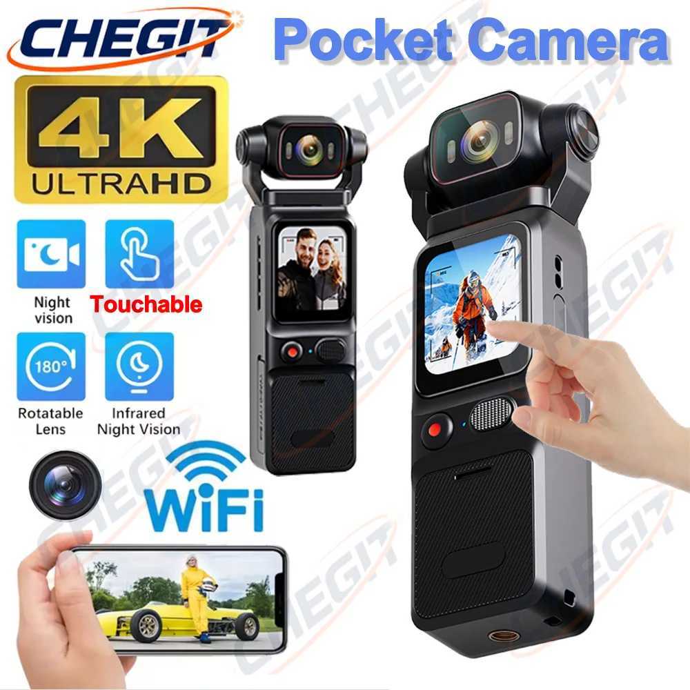 4K Handheld action camera DV Vlog With Touchscreen4K Pocket camera Video recording camera Rechargeable 3000mAh holiday gift J251115