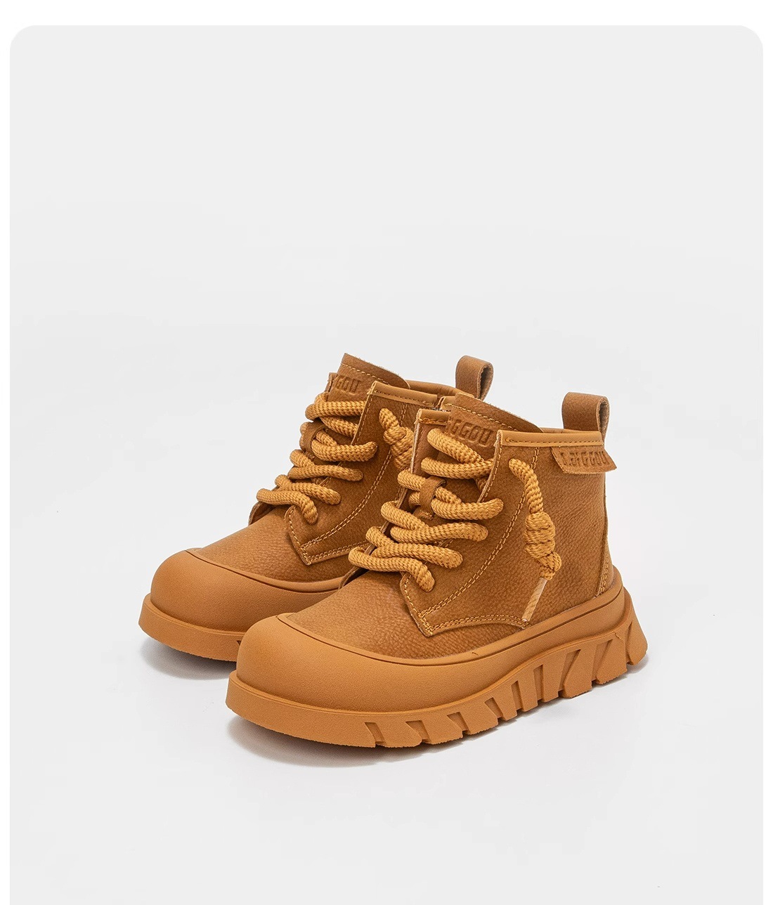 Designer Shoes Children's Yellow boots 2025 New Style Children's Leather Boots Boys Fashionable Short Boots Girls Martin Boots Big Kids Flat