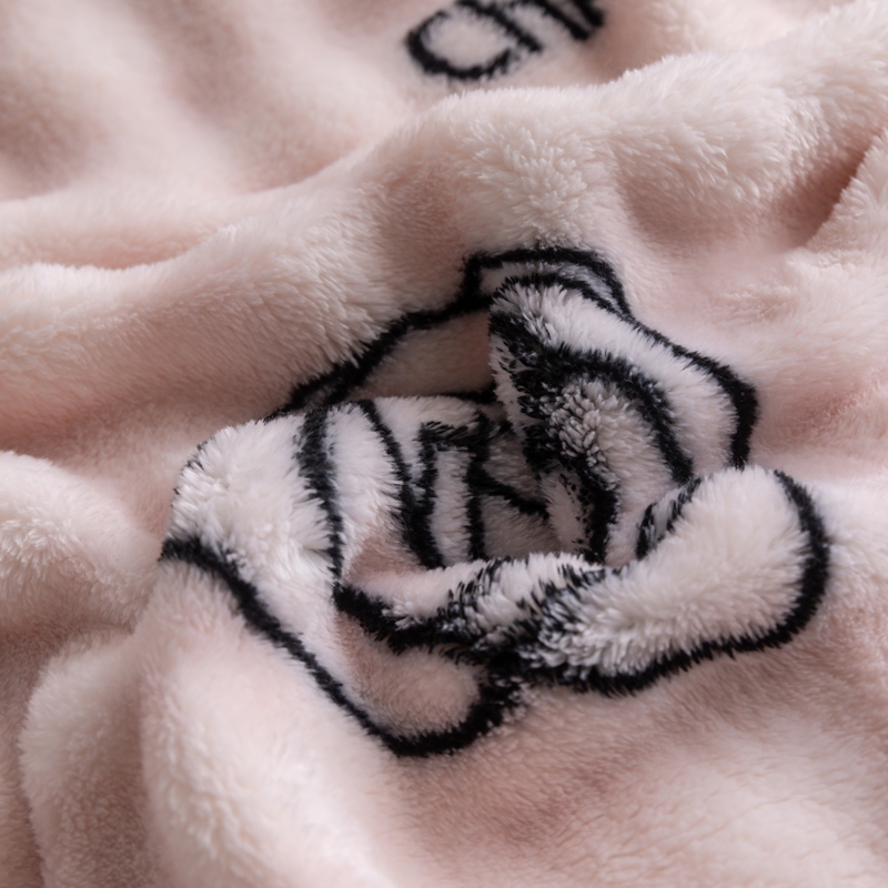 Designer Blanket Luxury Brand Skin-friendly and Soft Throw Lightweight Nap Blanket with Pink Camellia Pattern for Office /Bedroom /Travel /Gift Full S