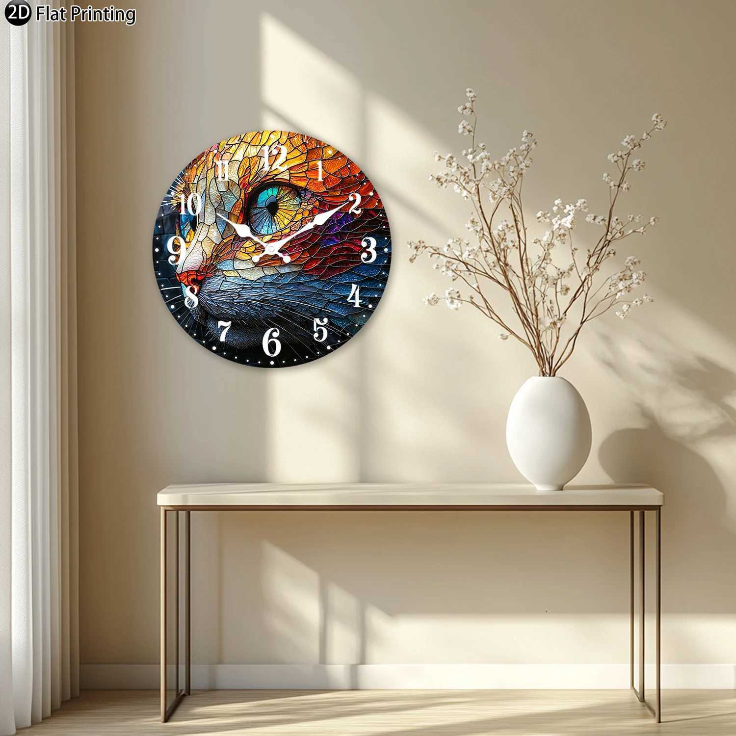 Wooden Silent Wall Clock Rose floral Quartz Analog Clock for Bedroom Bathroom Halloween New Year Gift C251015