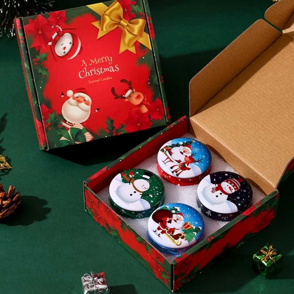4pcsbox Christmas Fragrance Candles Scented Candles Christmas Gifts Creative Ornaments Aromatherapy Candles Party Decoration C251015