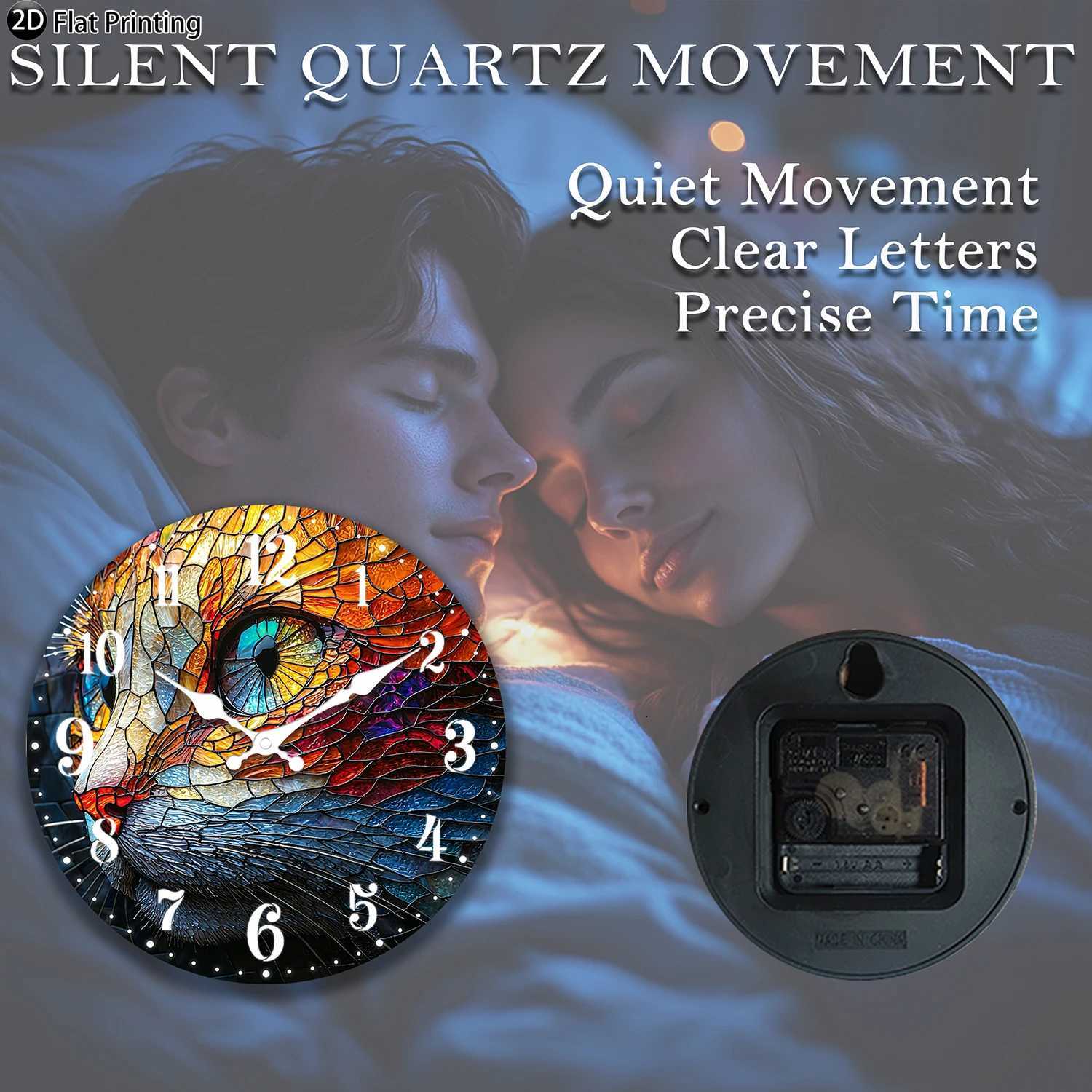 Wooden Silent Wall Clock Rose floral Quartz Analog Clock for Bedroom Bathroom Halloween New Year Gift C251015