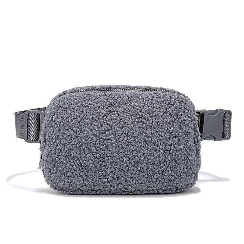 Same Style Winter Lamb Wool Waist Bag Sports Chest Bag Crossbody Bag Outdoor Sports Bag Unisex Versatile Style H251015