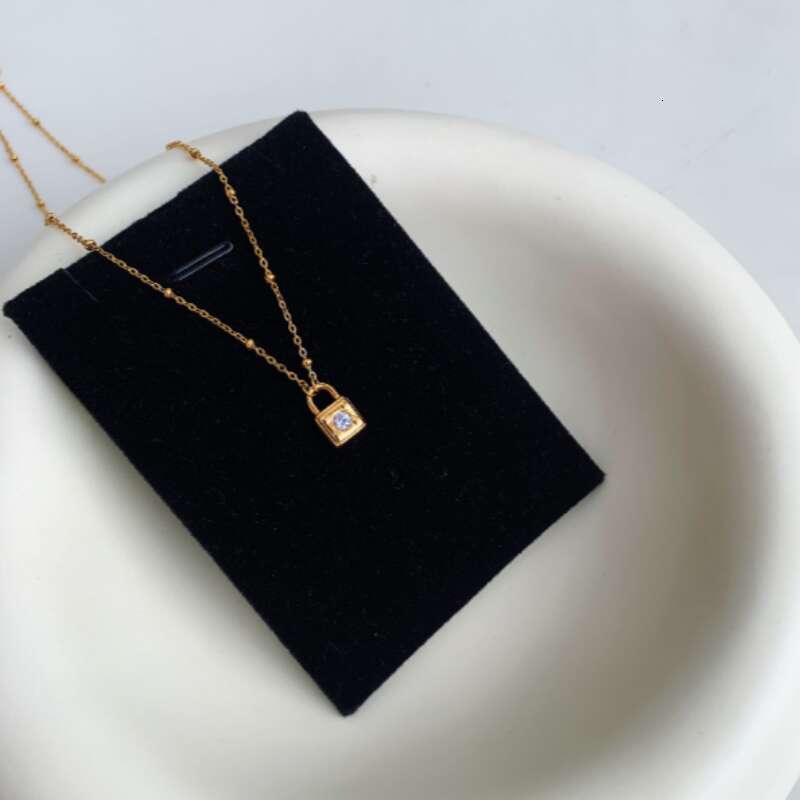 Necklace Designer for Women Luxury jewelry Lock chain Stainless Steel plated with 18K gold Exquisite Unique Festival Vacation gift