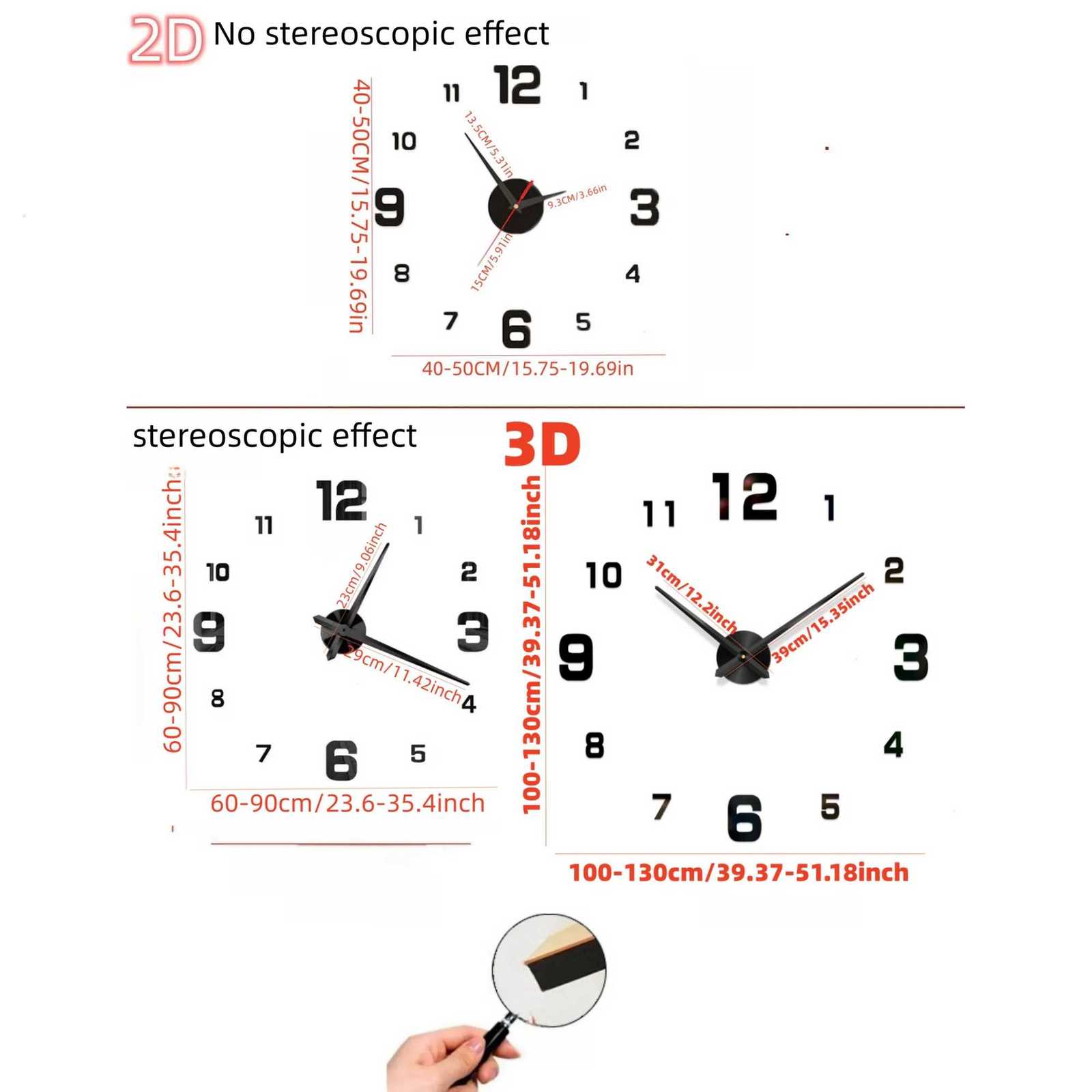 NEW Modern Design Large Wall Clock 3D DIY Quartz Clocks Fashion Watches Acrylic Mirror Stickers Living Room Home Decor Horloge C251015