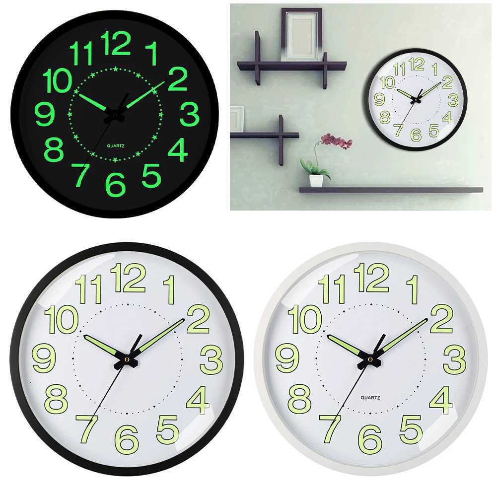 12inch Night Light Wall Clocks Glow In The Dark Luminous Wall Clock EnergyAbsorbing NumeralsHands for Kitchen Bedrooms Office C251015