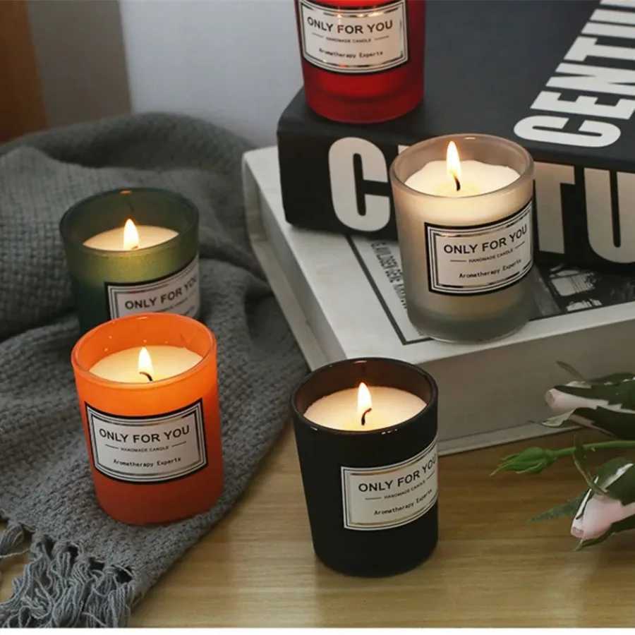 Glass Cup Scented Candle 50g Natural Plant Essential Oil Handmade Soy Wax Romantic Birthday Home hotel Wedding Decoration C251015