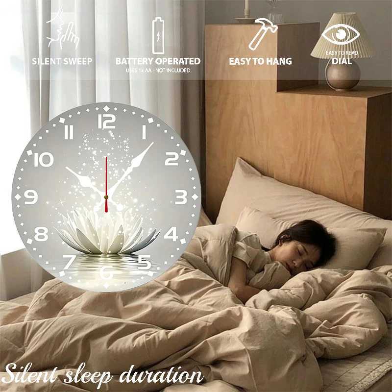 Gray Magic Wooden Round Silent Hanging Wall Clock Suitable For Living Room Office Study Room Bedroom Home Decoration C251015