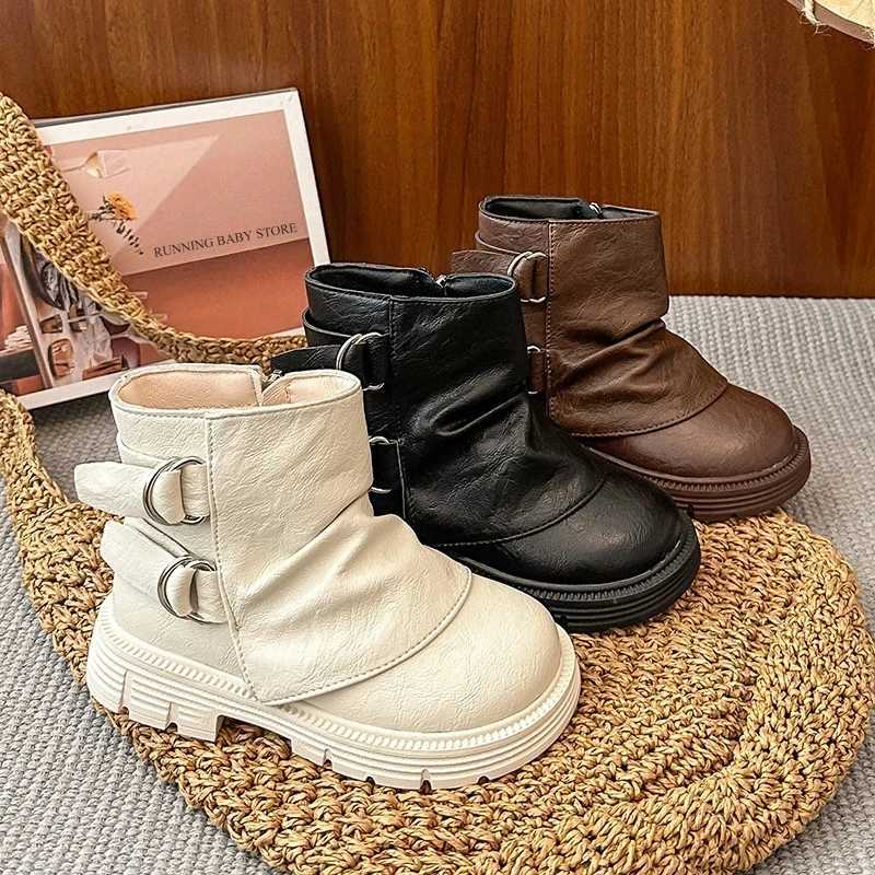 Velvet Long Pipe Shoes for Kids Girl Western Style Military Bearing Kids Knight Boots Runway Brand Designer Slouchy Boots I09297T251015