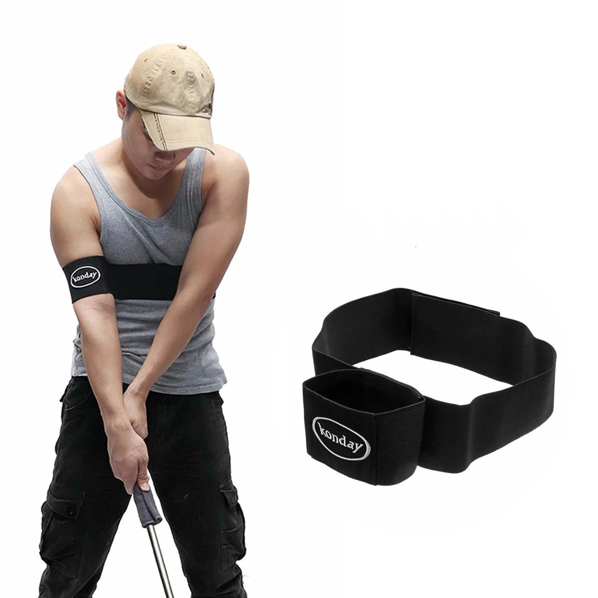 1 Pc Golf Swing Training Aids Swing Arm Strap Double Ring Golf Swing Trainer Beginners Posture Corrector Golf Swing Strap 251014