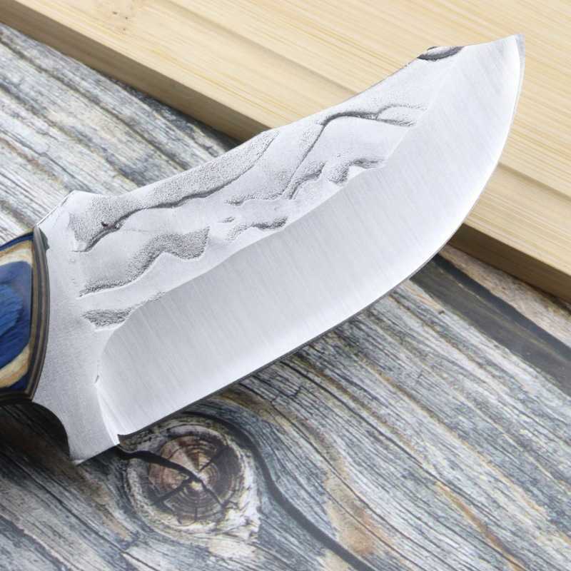 Stainless Steel Forged Outdoor Knife Blue Whale Bone Cutting Knife Meat Cutting Knife Beef and Lamb Meat Cutting Tool Camping Knife H251015