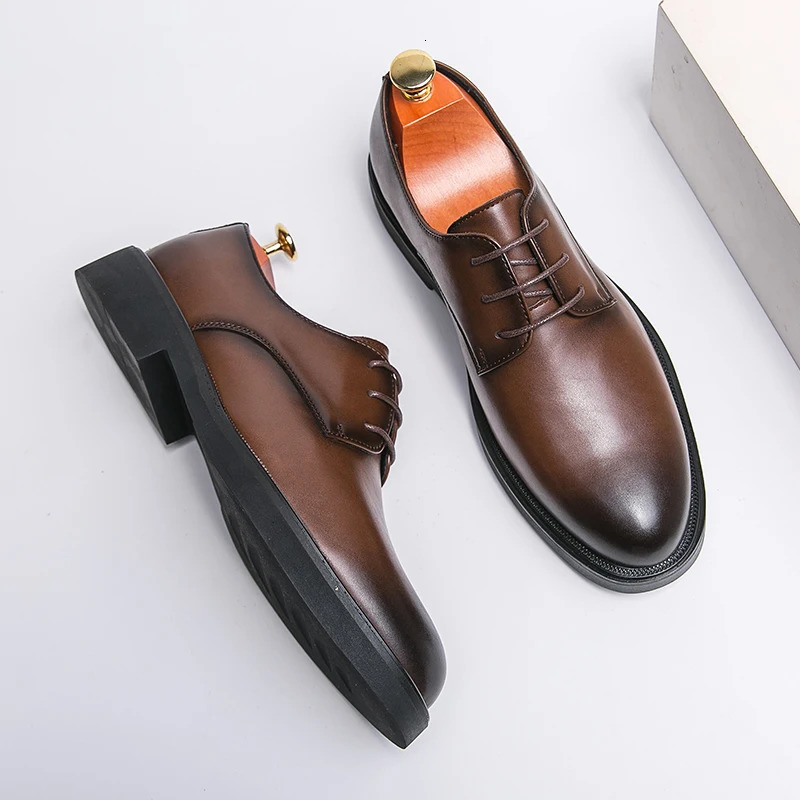 Classic Italy Pointed Toe Leather Shoes Men Oxfords Business Formal Office Men Shoes Boos Dress Men Black Wedding Shoes 251014
