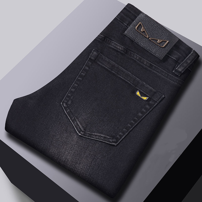 Men's Jeans Autumn Winter Men Slim Fit European American High-end Brand Small Straight Pants Q9717-99