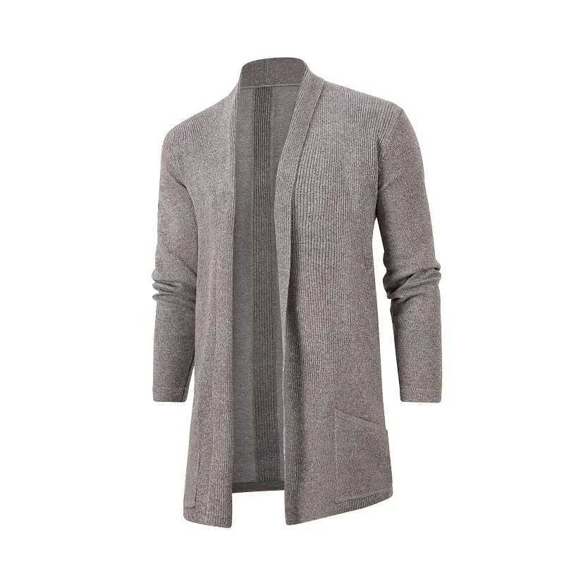 Cardigan pocket 2023 autumn and winter new cashmere padded warm casual mens knitted sweater coat J251015