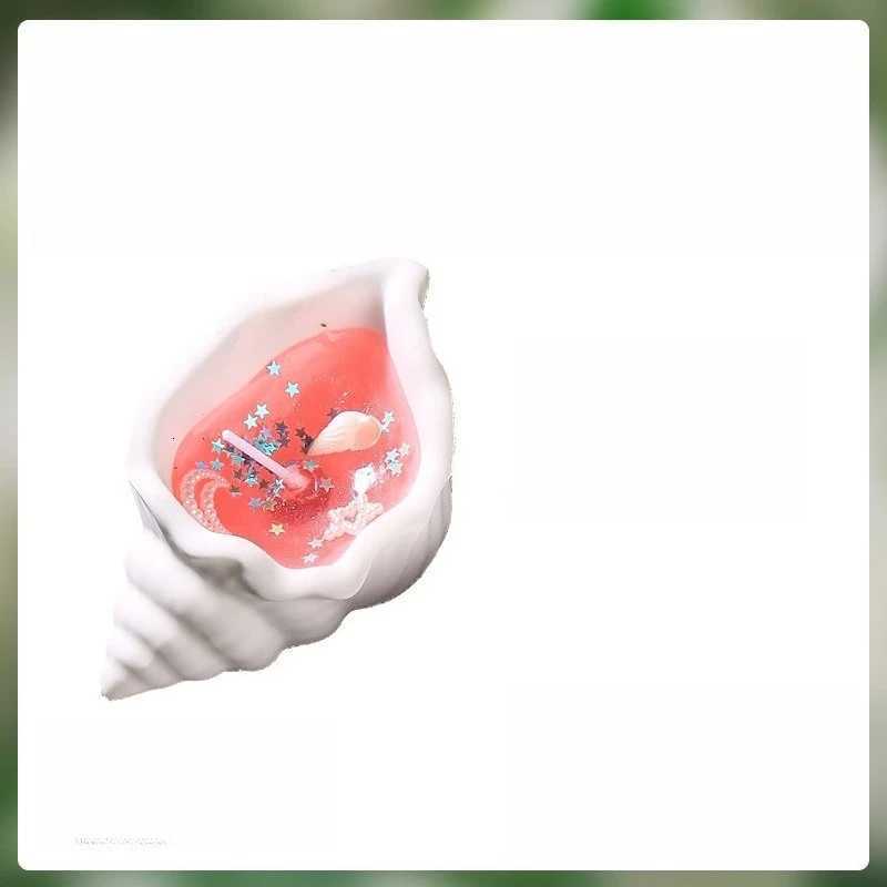 Ocean Style Merchandise Handmade Luminous Effect Transparent Resin Conch Scented Candle C251015