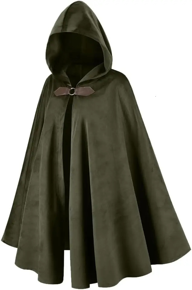LVOW Medieval Velvet Hooded Cloak Renaissance Cape with Hood Vintage Capelet Halloween Sorcerer Costume251014
