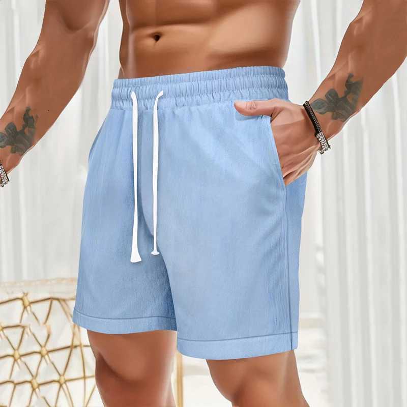 New Mens Cotton Linen Shorts Pants Male Summer Breathable Solid Color Linen Trousers Fitness Streetwear S3XLT251015
