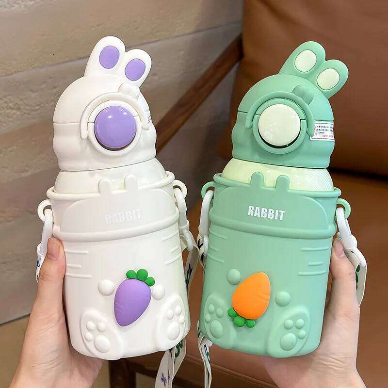 Ml Stainless Steel Thermal Water Bottle For Kids Cartoon Children Thermos Mug With Straw Leak Proof Insulated Cup Drinkware High Quality W260226