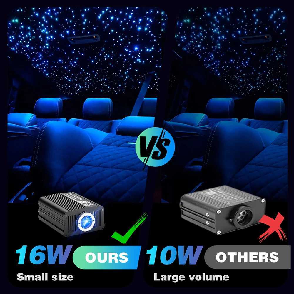 16W Twinkle Car Star Ceiling Light DC 12V Star Ceiling Fiber Optic Light Kit Atmosphere Ceiling Car Roof Star for Car Home Party X251015