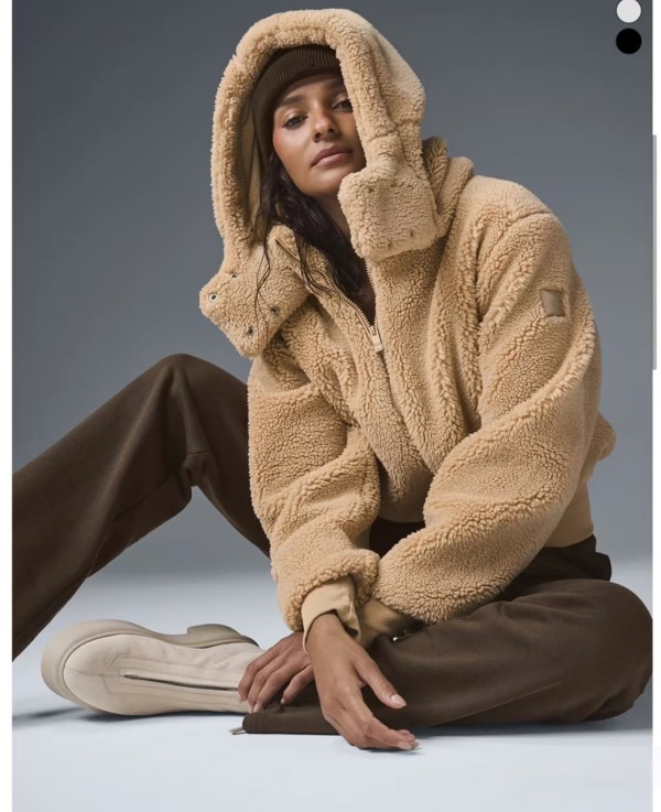 Autumn Winter Brown Cream Puff Lamb Wool Coat Hooded Stand-Up Collar Dual Design Short Mid-Length Zipper Jacket Warm Sporty Casual Lazy Comfortable Minimalist Style