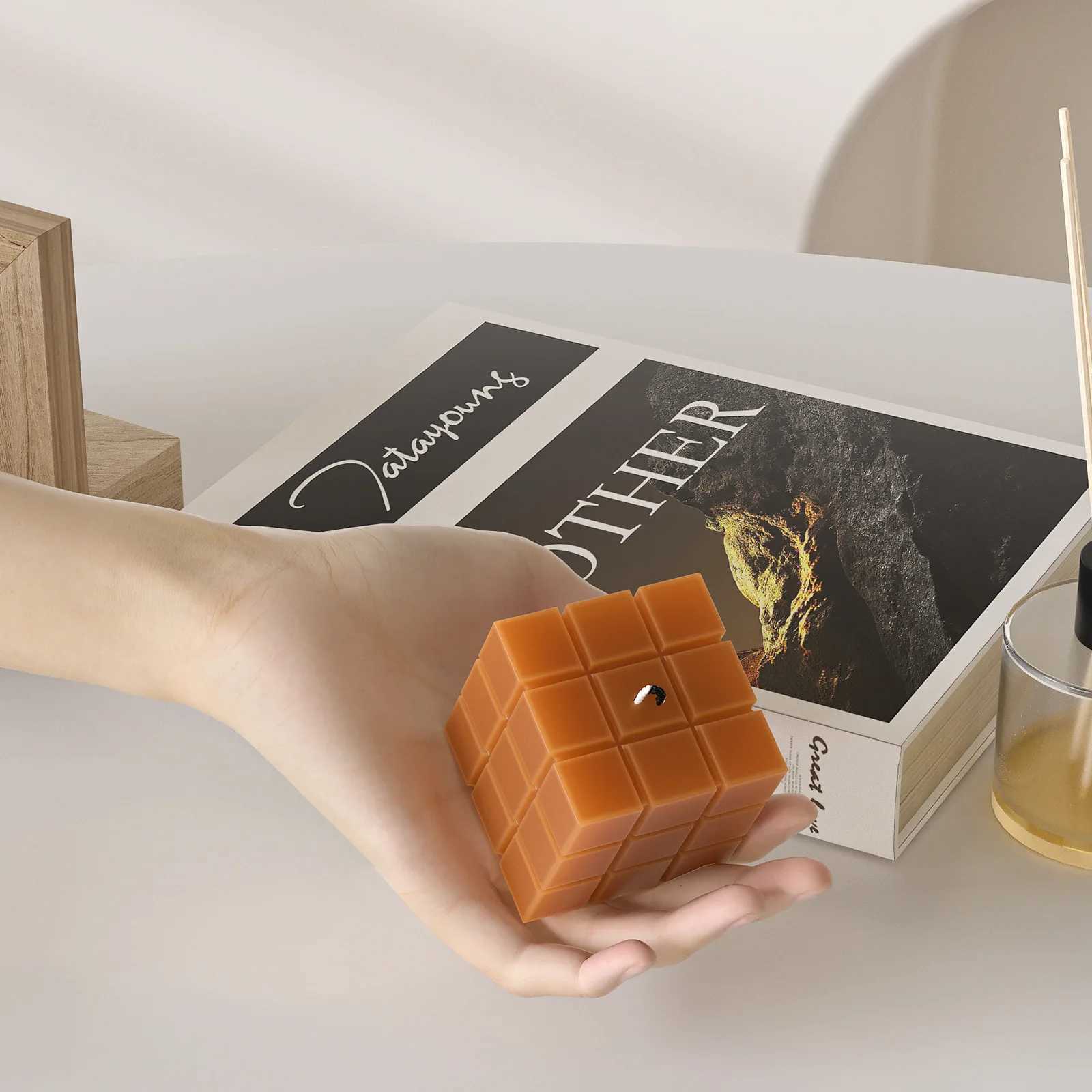 Cube Candle Silicone Mold Creative Geometric Rubiks Cube Candle Mould DIY Handmade Plaster Soap Square Molds Home Decor C251015