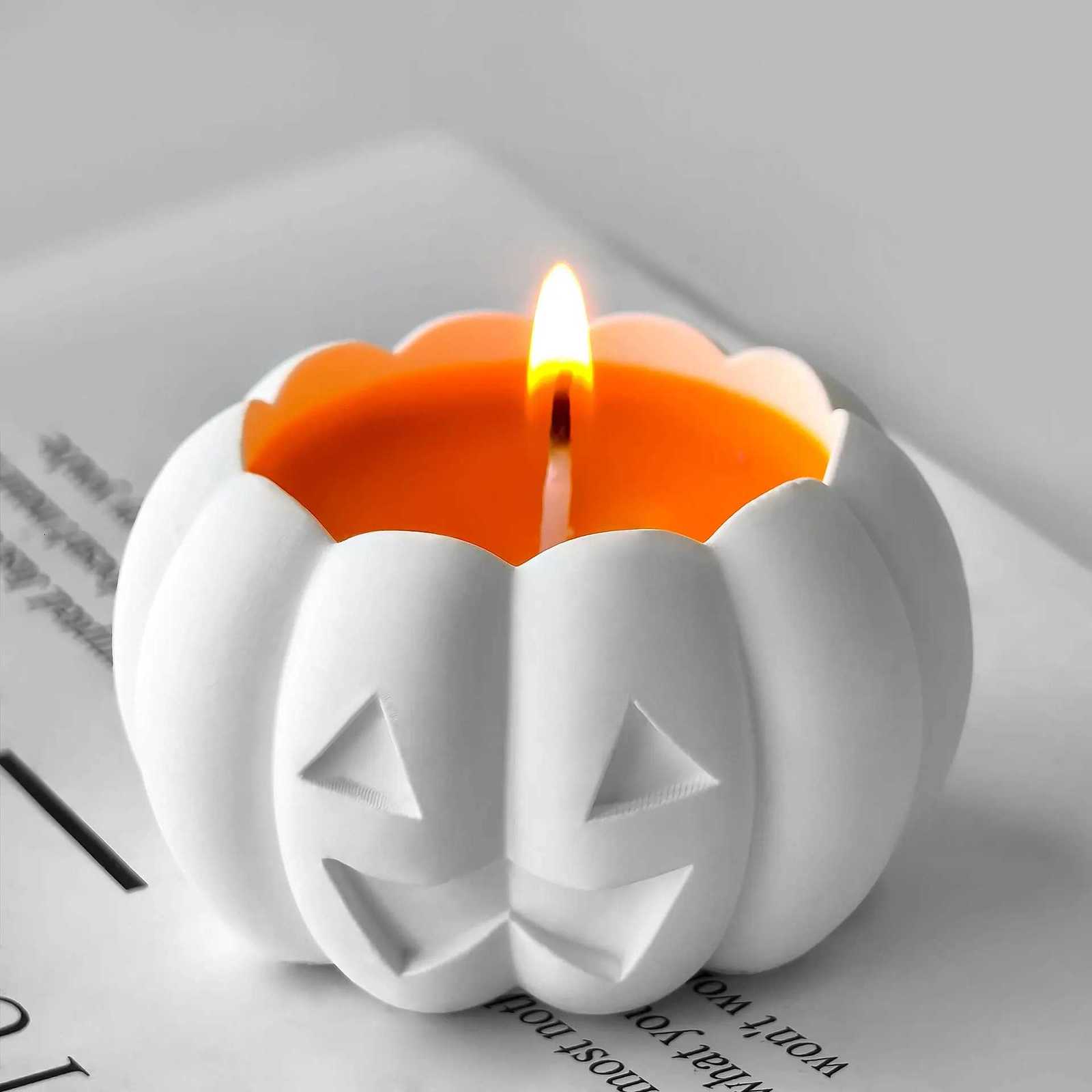 Halloween Silicone Soap Mold Diy Scented Candle Making Halloween Ghost Pumpkin Aromatherapy Plaster Decoration Candle Mold C251015