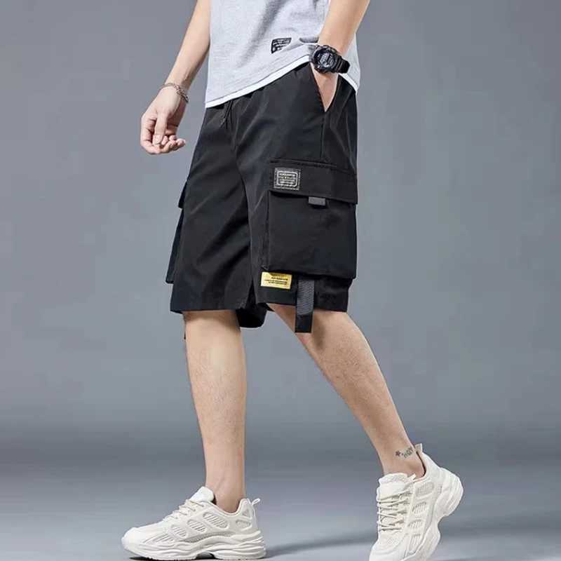 Cargo shorts mens summer loosefitting fivepoint pants multipocket functional sports pantsT251015