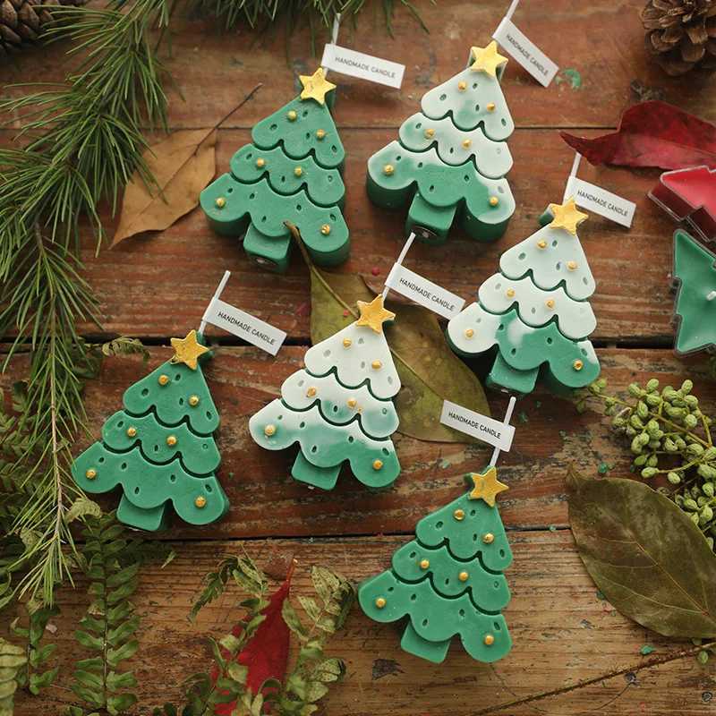 1pcs Christmas Aromatherapy Candles Creative Multicolor Christmas Tree Candle Ornament Romantic Christmas Gift C251015