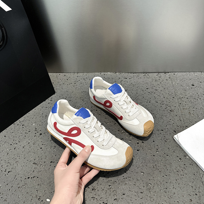 2025 Spring/Summer Yang Mi's hit style matching sports training platform height-increasing shoes, waffle-style Agnes shoes, casual multi-color ba