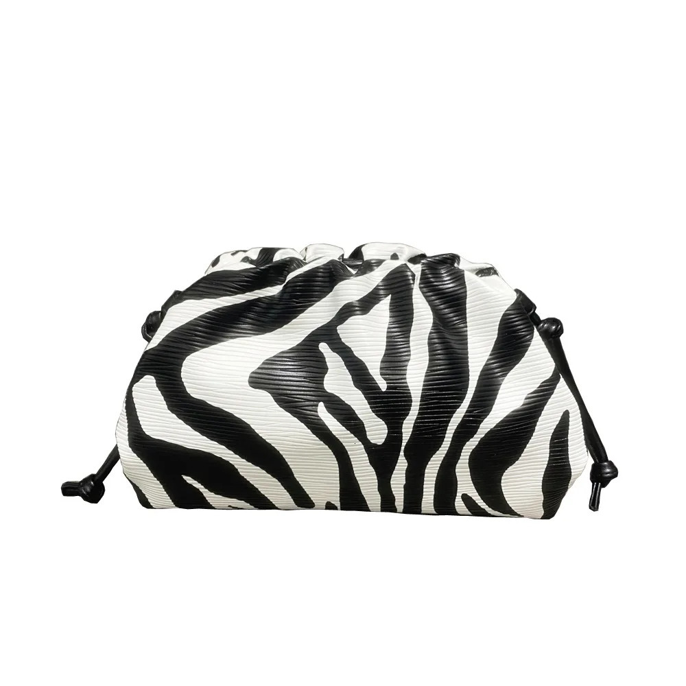 n Pleated Cloud Clutch Bag Zebra Print Shoulder Sling Crossbody Mini for Evening Parties Daily Use 251014