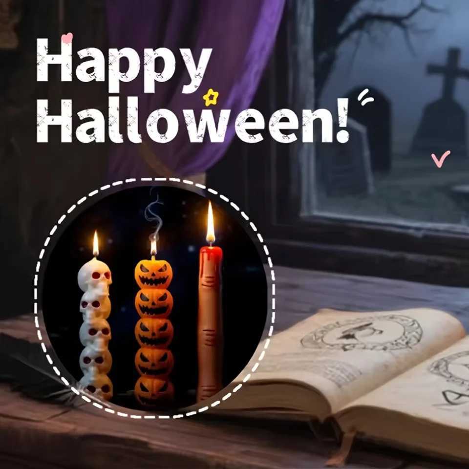 13pcs Halloween Scented Candles Long Stick Gothic Soy Wax Decorations for Party Home Festive Atmosphere Holiday Ornaments Gifts C251015